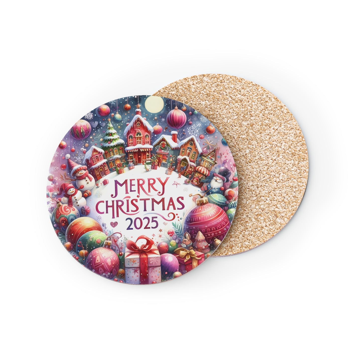 Christmas Coasters, Festive Drink Mats, Holiday Home Decor, Seasonal Gifts for Friends, Merry Christmas 2025