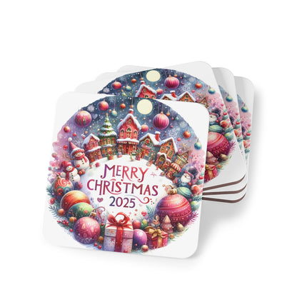 Christmas Coasters, Festive Drink Mats, Holiday Home Decor, Seasonal Gifts for Friends, Merry Christmas 2025