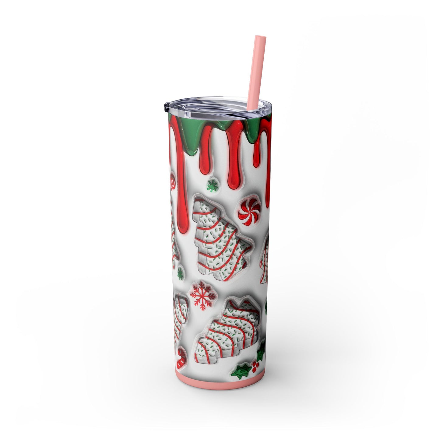Christmas Cookie Skinny Tumbler, Holiday Drinkware, 20oz Snowman Cup, Festive Straw Mug, Winter Wonderland Gift