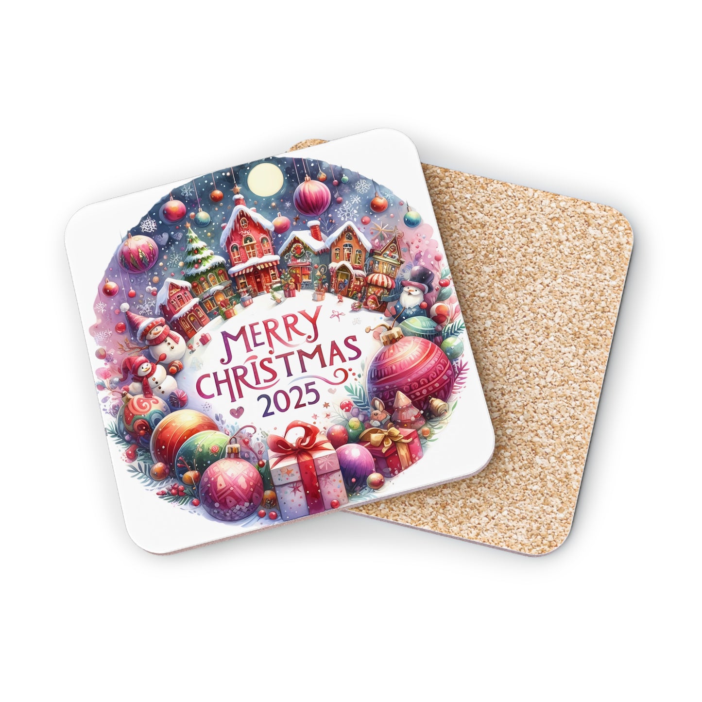 Christmas Coasters, Festive Drink Mats, Holiday Home Decor, Seasonal Gifts for Friends, Merry Christmas 2025