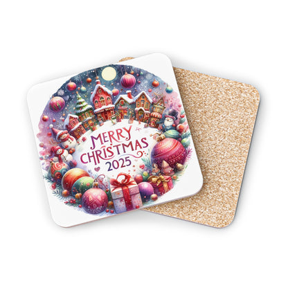 Christmas Coasters, Festive Drink Mats, Holiday Home Decor, Seasonal Gifts for Friends, Merry Christmas 2025