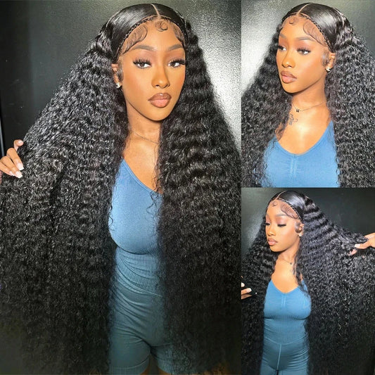 Botisi Glueless Ready To Wear Curly Wigs Deep Wave Wigs 5x5 Hd Lace Closure Water Wave 4x4 Closure Human Hair Wig Wear And Go