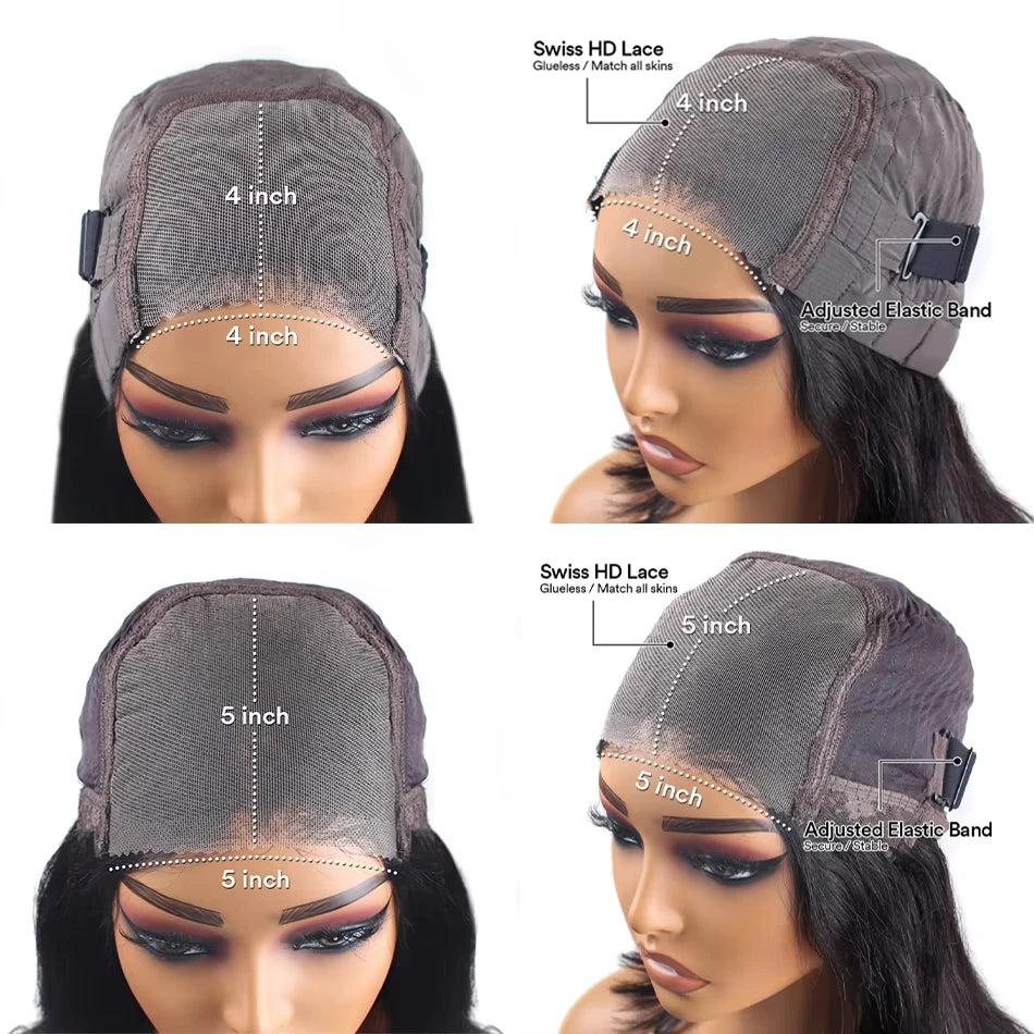 Botisi Glueless Ready To Wear Curly Wigs Deep Wave Wigs 5x5 Hd Lace Closure Water Wave 4x4 Closure Human Hair Wig Wear And Go