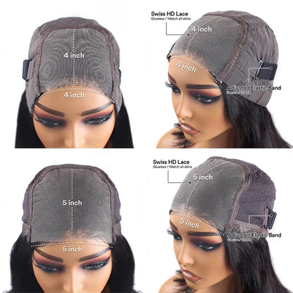 Botisi Glueless Ready To Wear Curly Wigs Deep Wave Wigs 5x5 Hd Lace Closure Water Wave 4x4 Closure Human Hair Wig Wear And Go