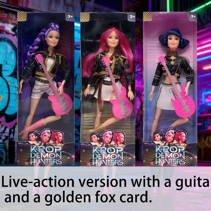 2025 NEW High Quality Shaped Anime 30CM K-Pop Demon Hunters Doll Vinyl Toy Rumi Mira Zoey Birthday Surprise Gift For Girls