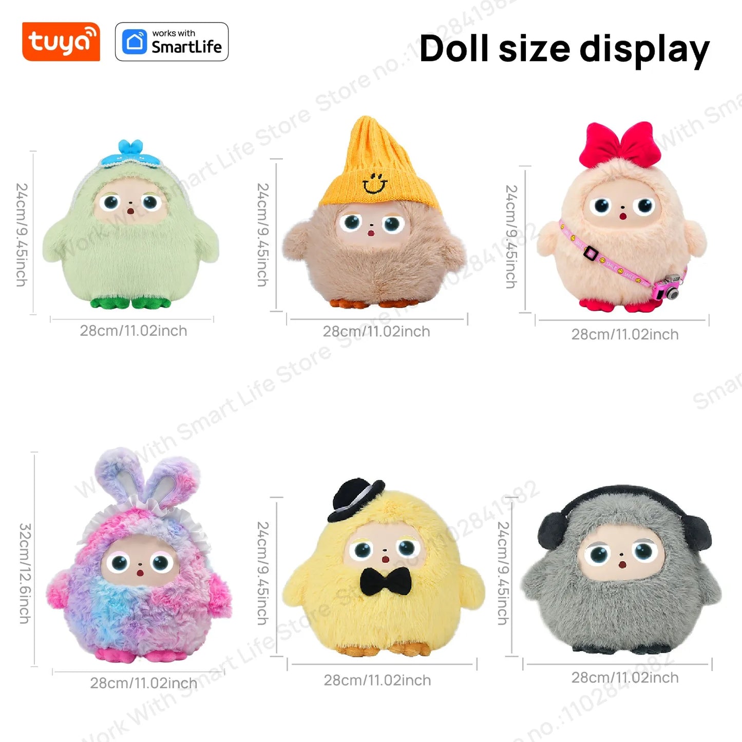 AI Plush Toy W/Smart Voice&LED Eyes,Interactive Companion for Kid/Adult‌Gift-ReadyRechargeable E-Pet open up fun life W/Tuya App