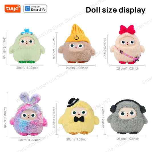 AI Plush Toy W/Smart Voice&LED Eyes,Interactive Companion for Kid/Adult‌Gift-ReadyRechargeable E-Pet open up fun life W/Tuya App