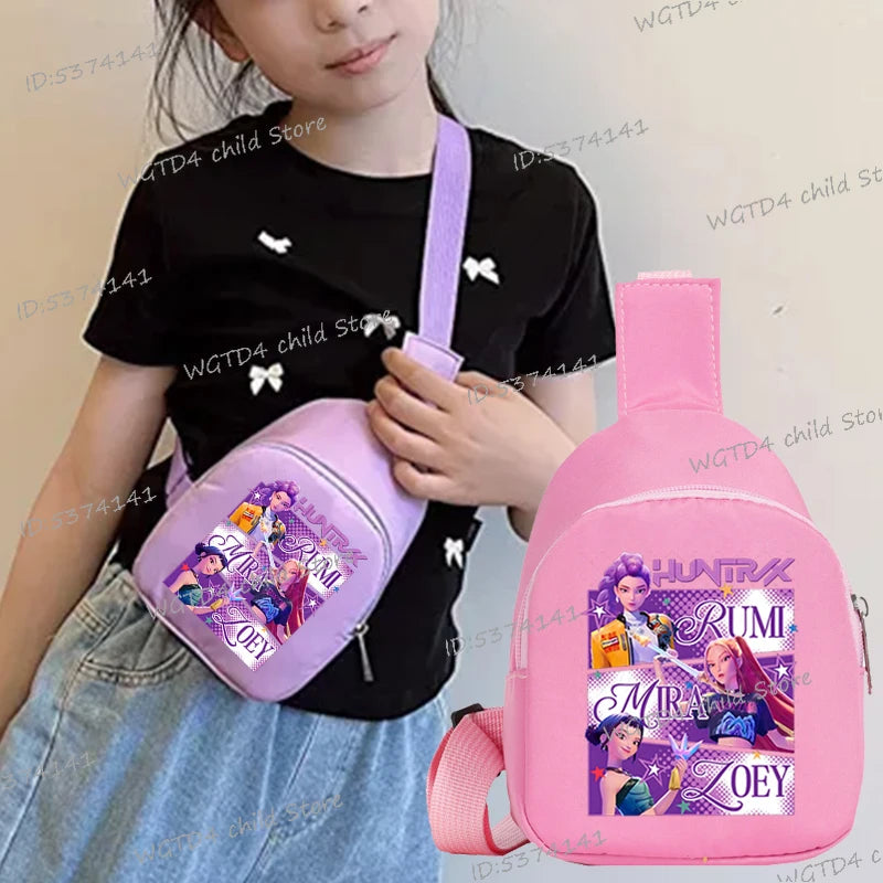 Children's Chest Bag K-Pop Demon Hunters Messenger Bags Baby Shoulder Bag Kids Gifts Mini Kids Gifts Cute Purses and Handbags