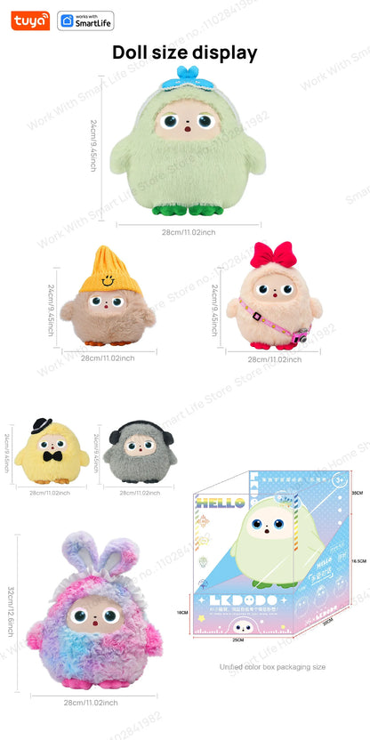 AI Plush Toy W/Smart Voice&LED Eyes,Interactive Companion for Kid/Adult‌Gift-ReadyRechargeable E-Pet open up fun life W/Tuya App
